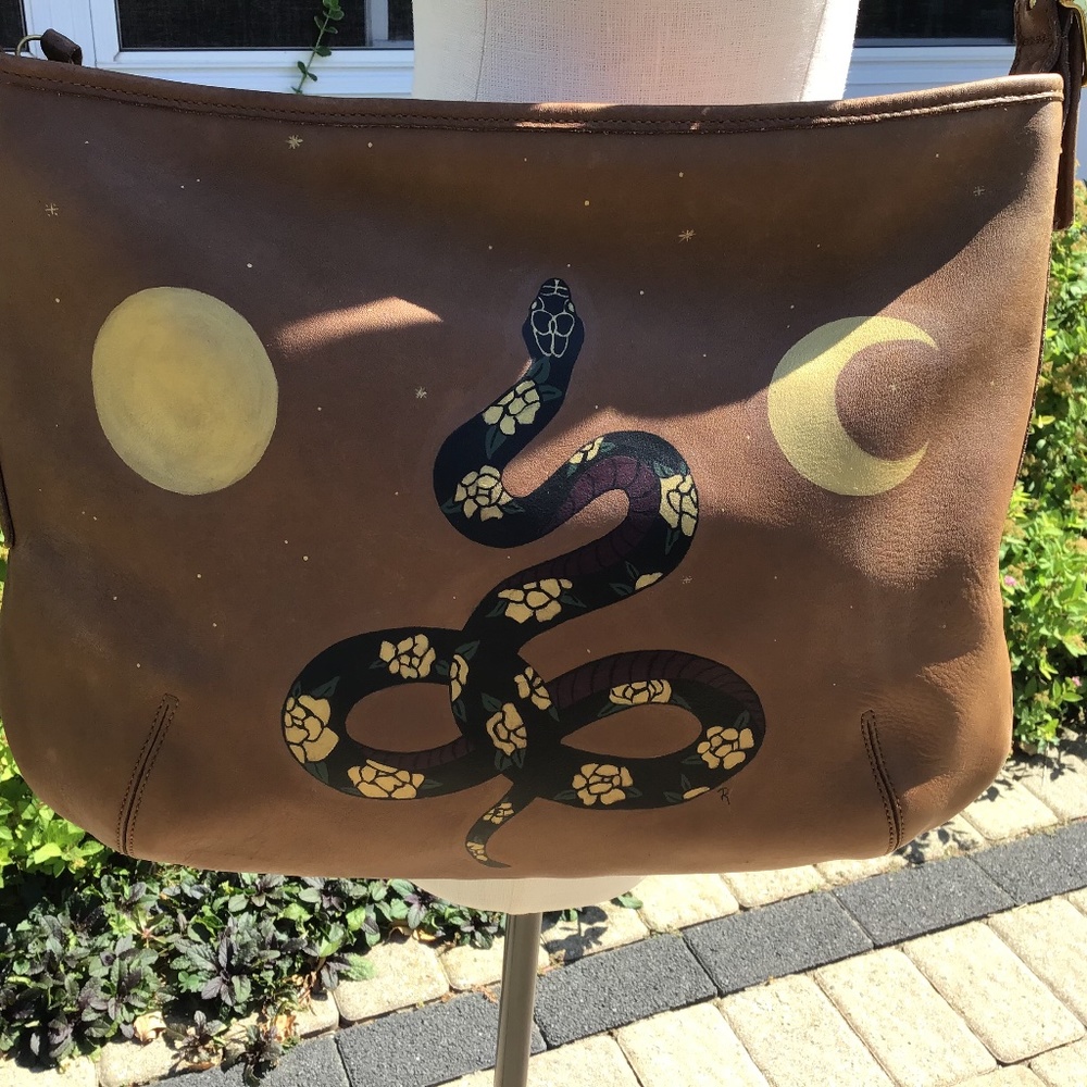 Vintage Coach hand painted hobo bag